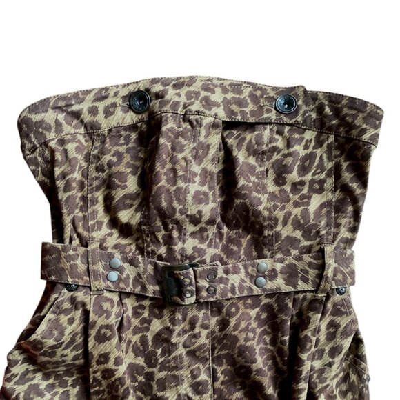 Vintage Y2K Plein Sud Strapless Dress Leopard Belted Denim Mini Dress Size 38- S - Picture 11 of 12